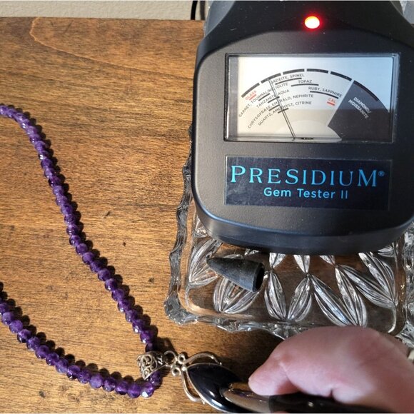 Amethyst Faceted Bead Necklace Sterling Silver Amethyst Pendant - Picture 8 of 8